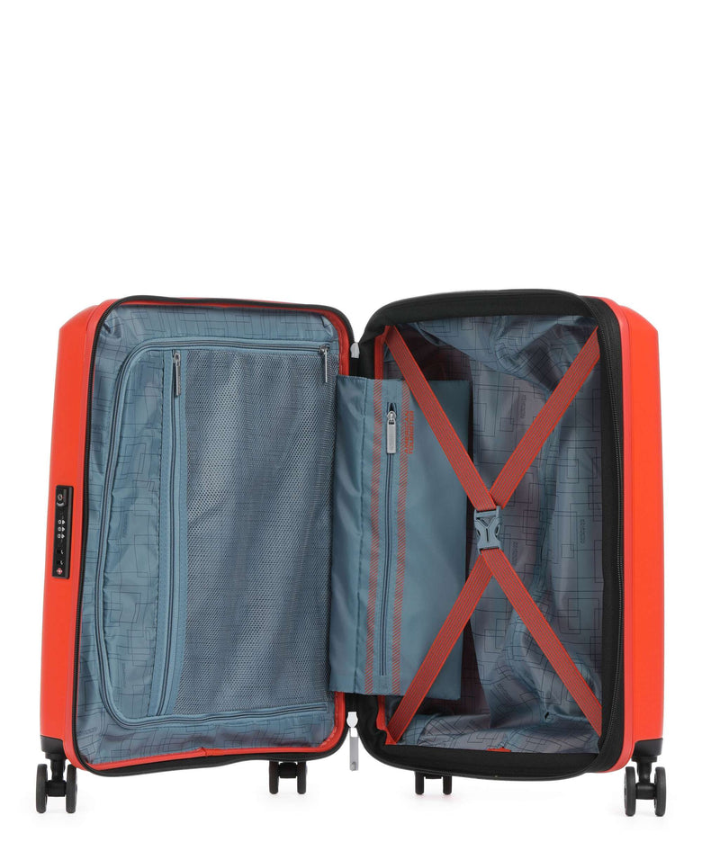 American Tourister Aerostep Spinner (4 wheels) bright orange