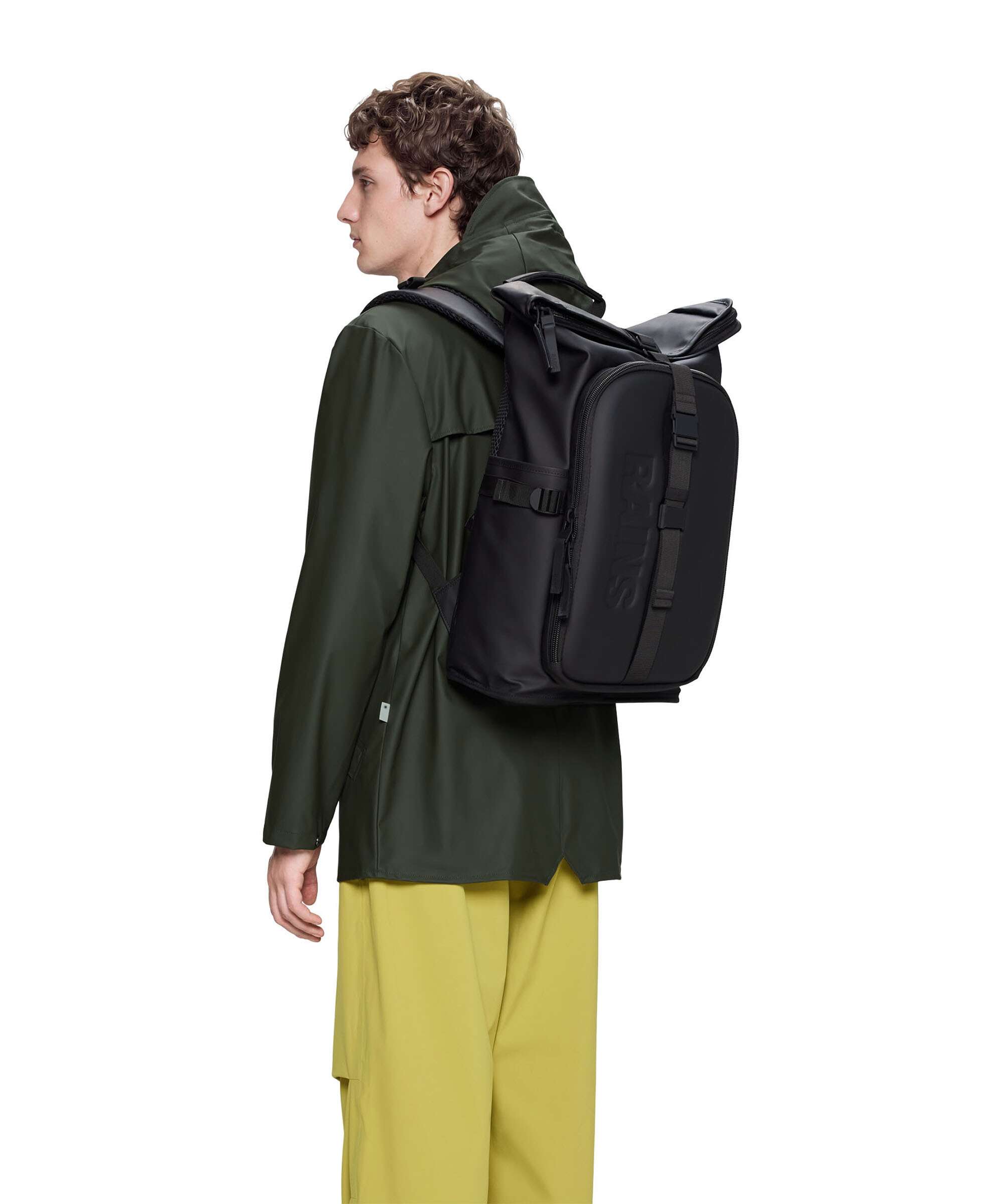 Rains Texel Moulded Rolltop backpack black