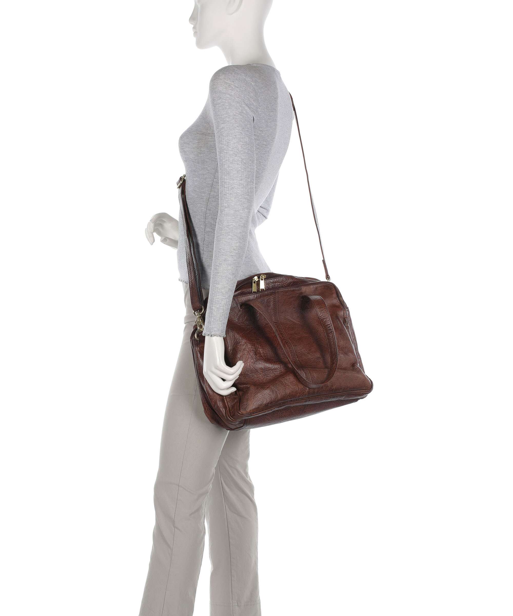 Depeche Golden Chic Shoulder bag brandy