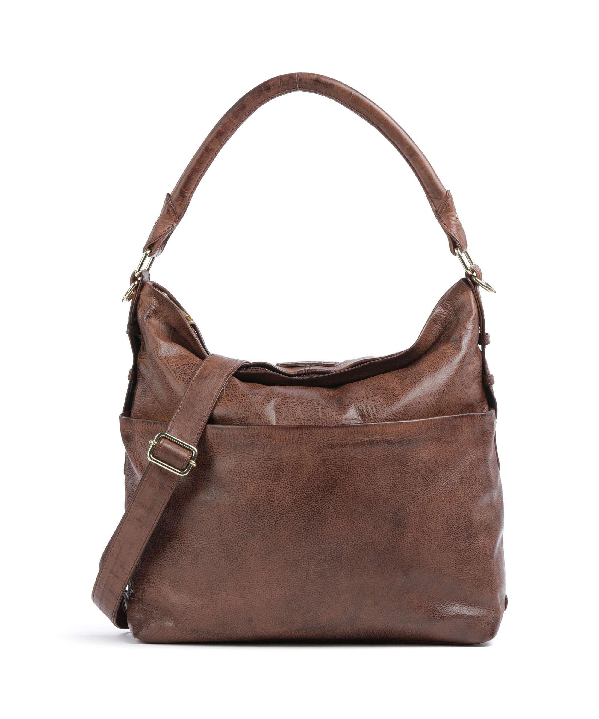 Depeche Golden Chic Hobo bag brandy