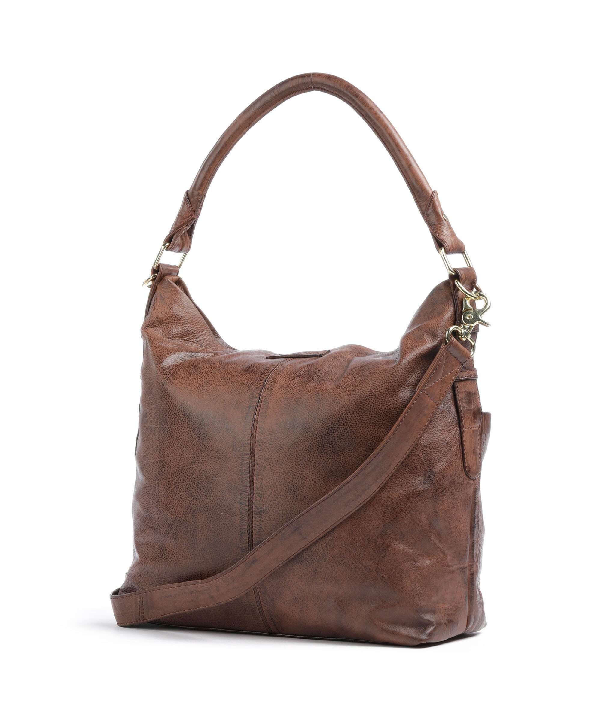 Depeche Golden Chic Hobo bag brandy