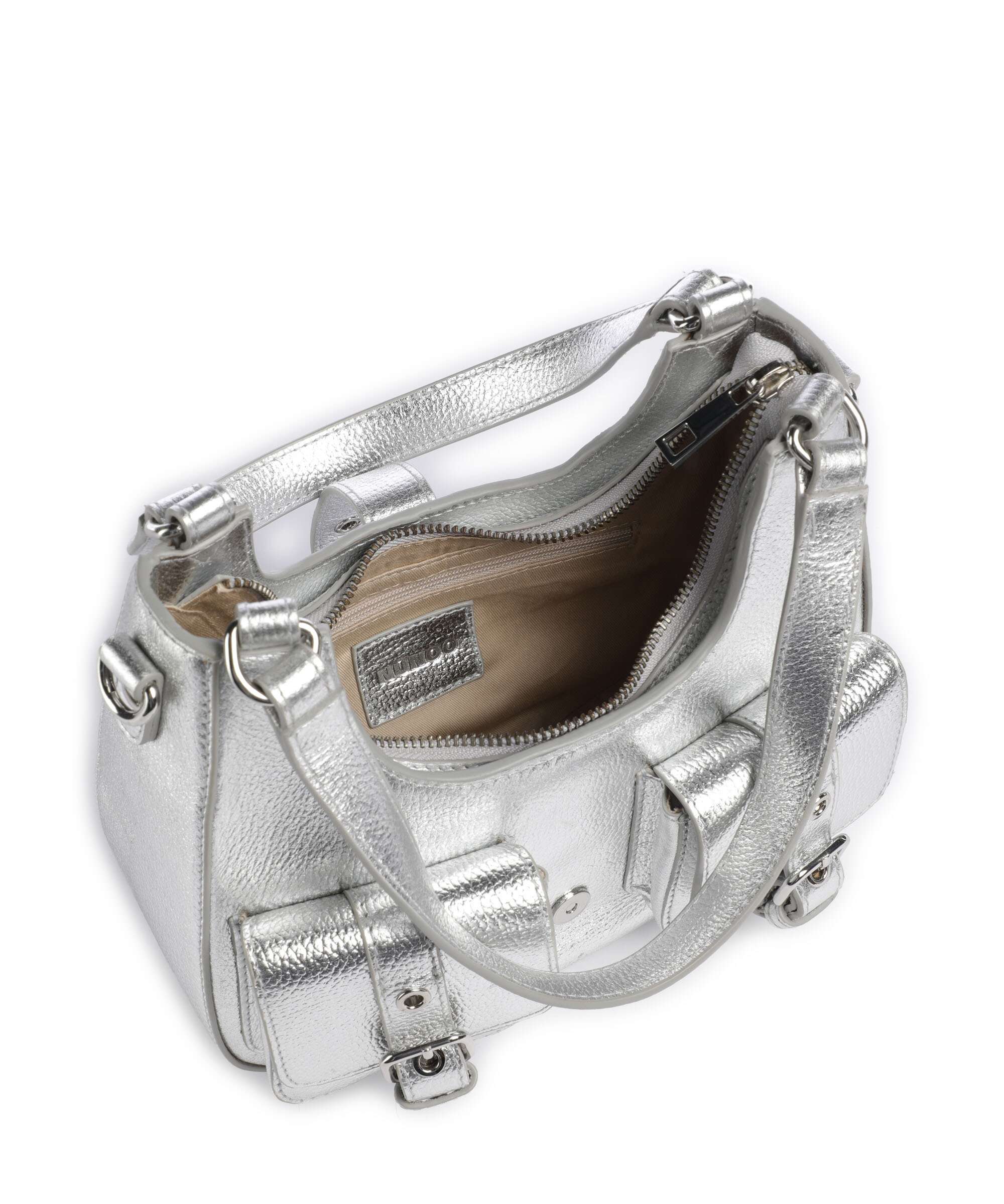 Núnoo Metallic Small Alva Shoulder bag silver