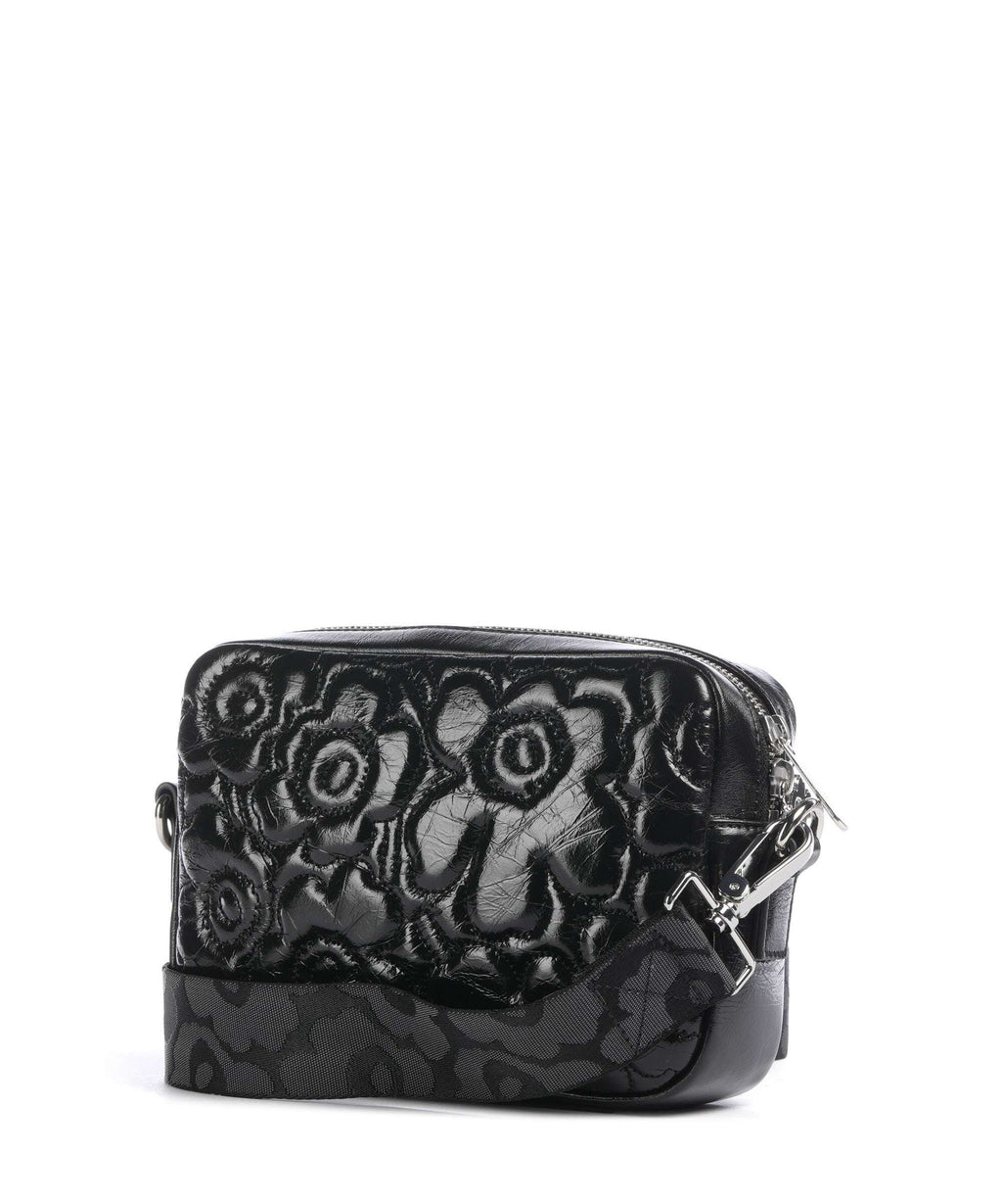 Marimekko Gratha Soft Unikko Crossbody bag shiny black