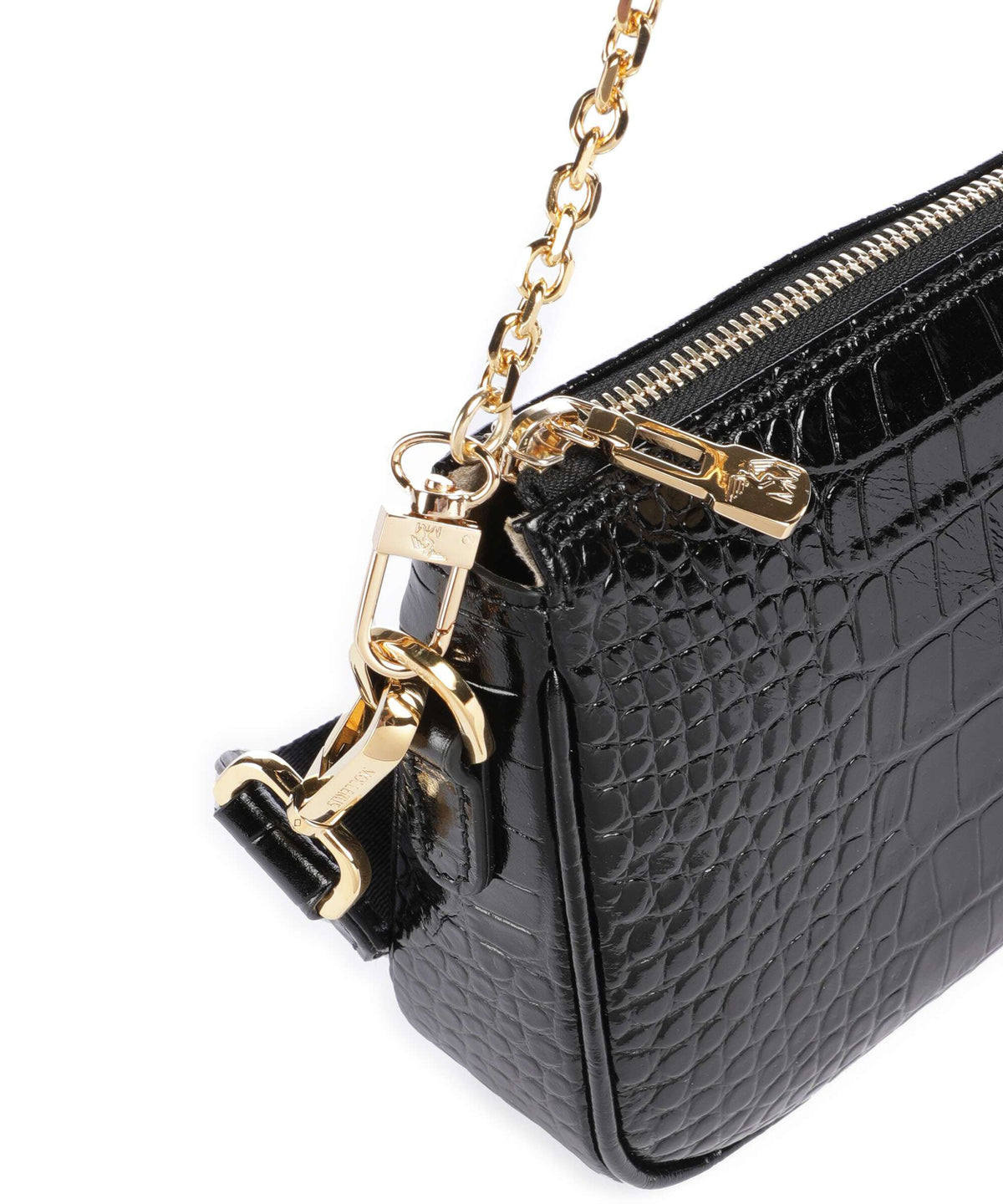 Maison Mollerus Croco Zell Shoulder bag classic schwarz
