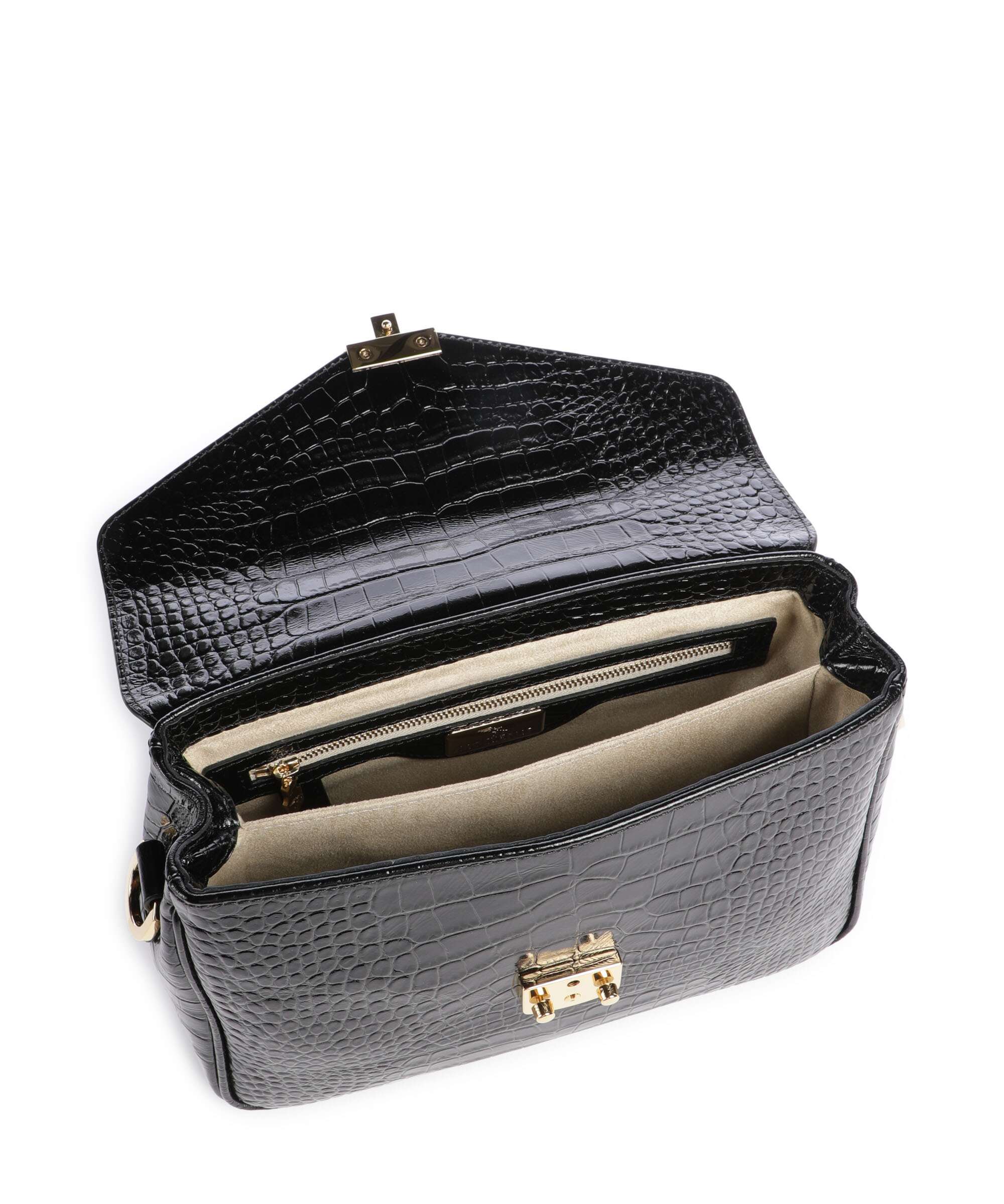 Maison Mollerus Croco Marly Crossbody bag classic schwarz