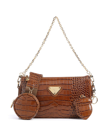 Maison Mollerus Croco Zell Skuldertaske honey braun