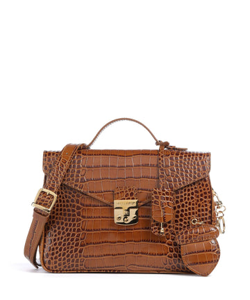 Maison Mollerus Croco Marly Håndtaske honey braun