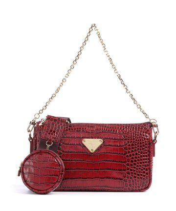 Maison Mollerus Croco Zell Skuldertaske antique rot