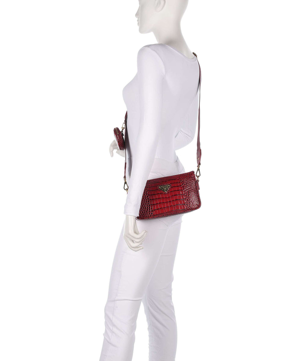 Maison Mollerus Croco Zell Shoulder bag antique rot