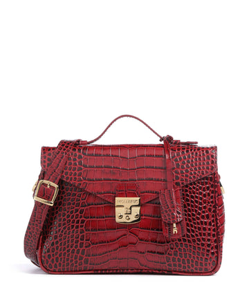 Maison Mollerus Croco Marly Håndtaske antique rot