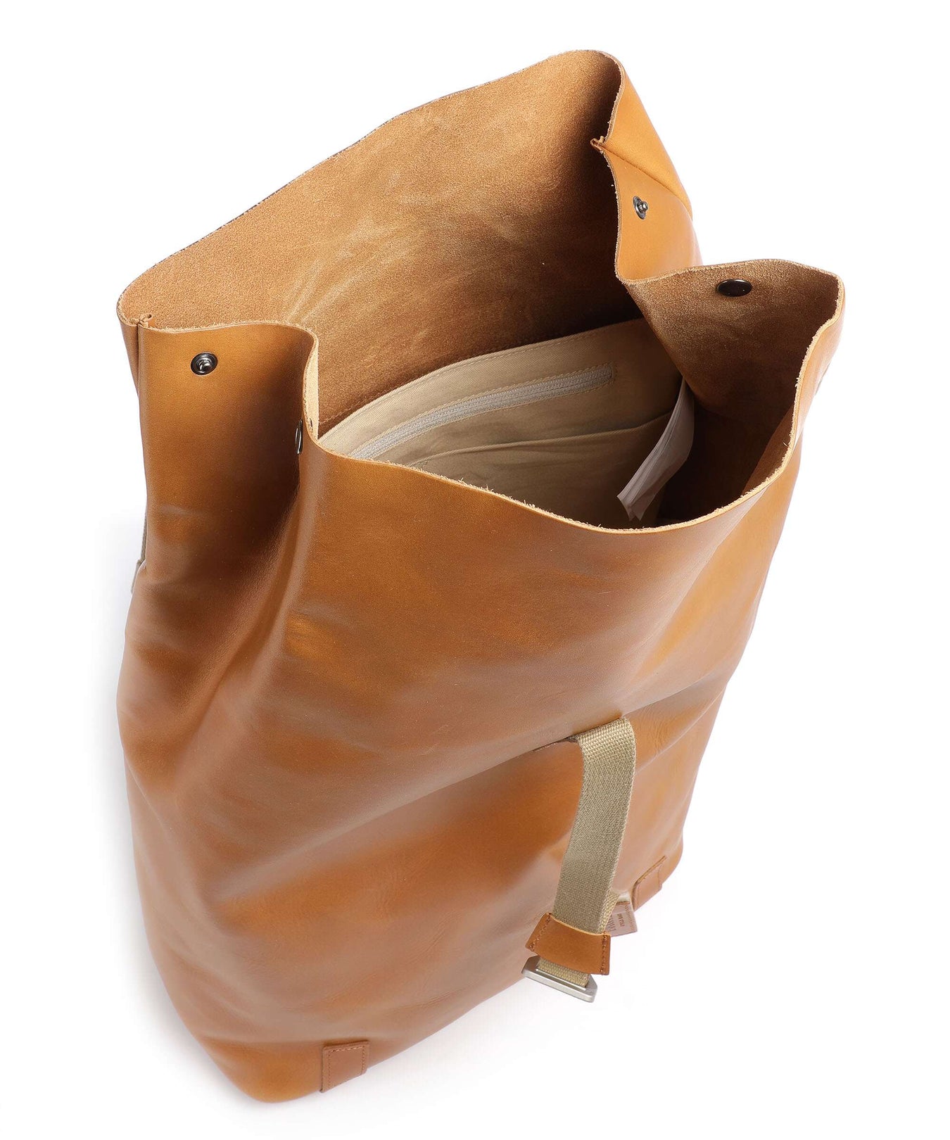 Brooks England Pickwick Leather Large Rolltop backpack cognac