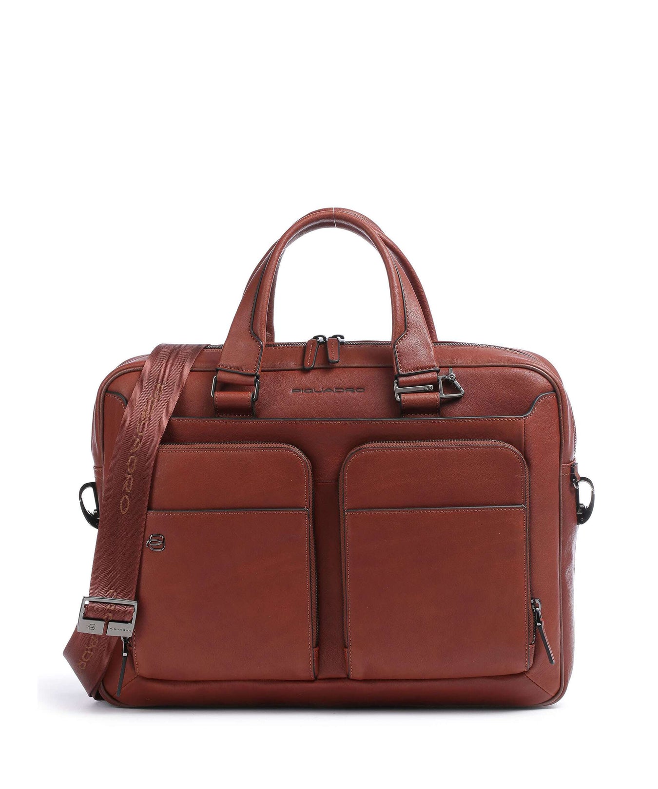 Piquadro Black Square Briefcase cuoio