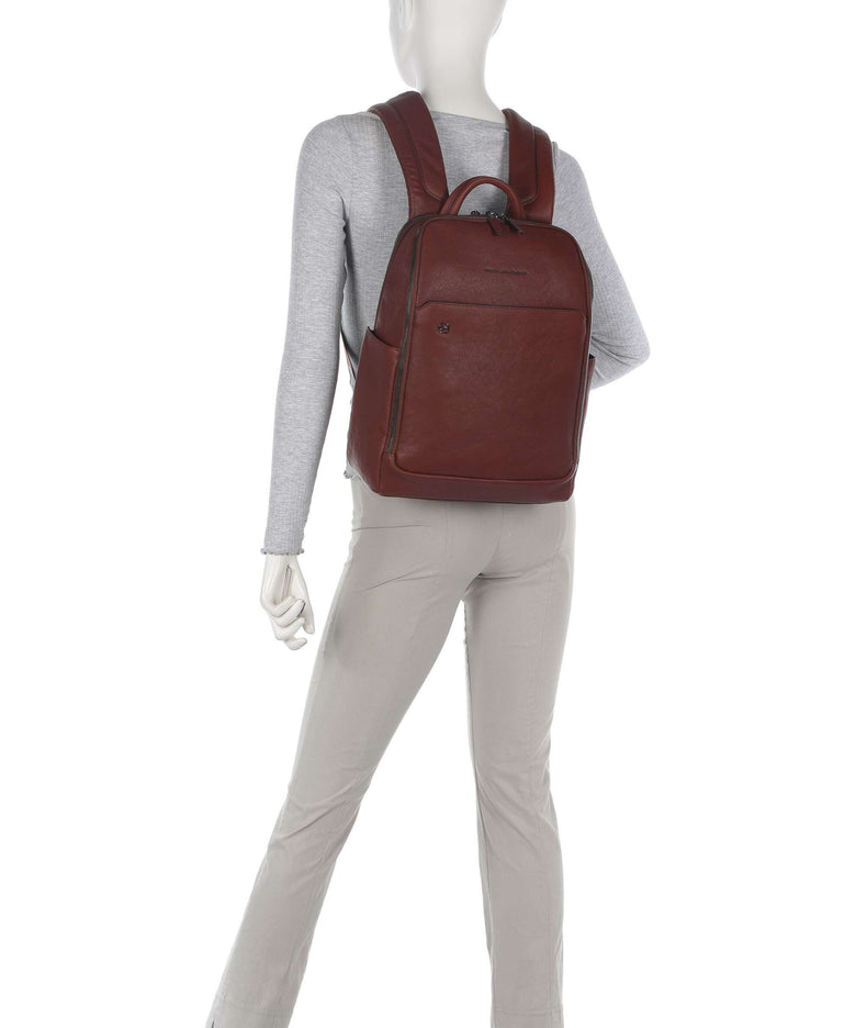 Piquadro Black Square Backpack tabacco