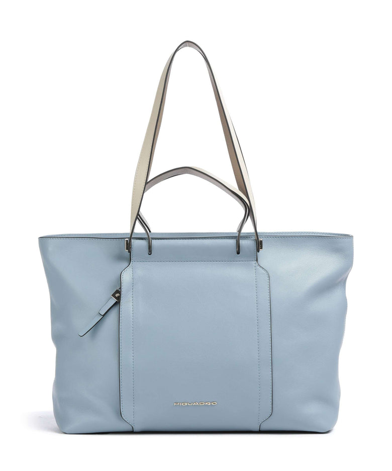 Piquadro Circle Tote bag light blue/beige