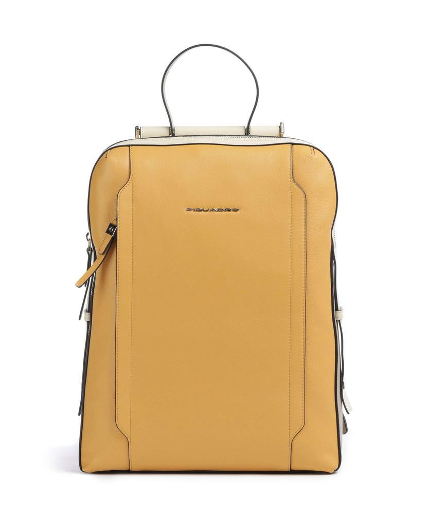 Piquadro Circle Laptop backpack yellow/beige