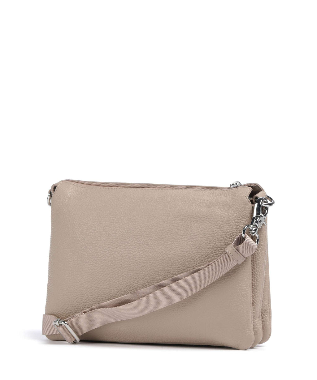 Mandarina Duck Mellow Leather Crossbody bag warm taupe