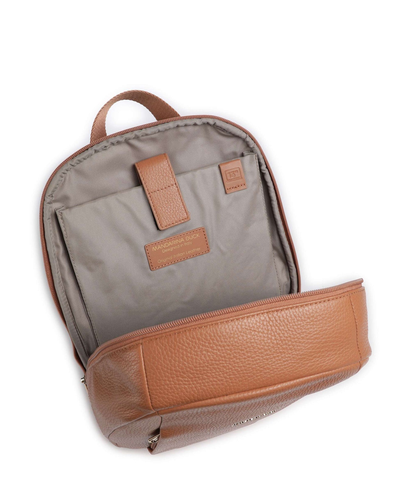 Mandarina Duck Mellow Leather Backpack pecan nut