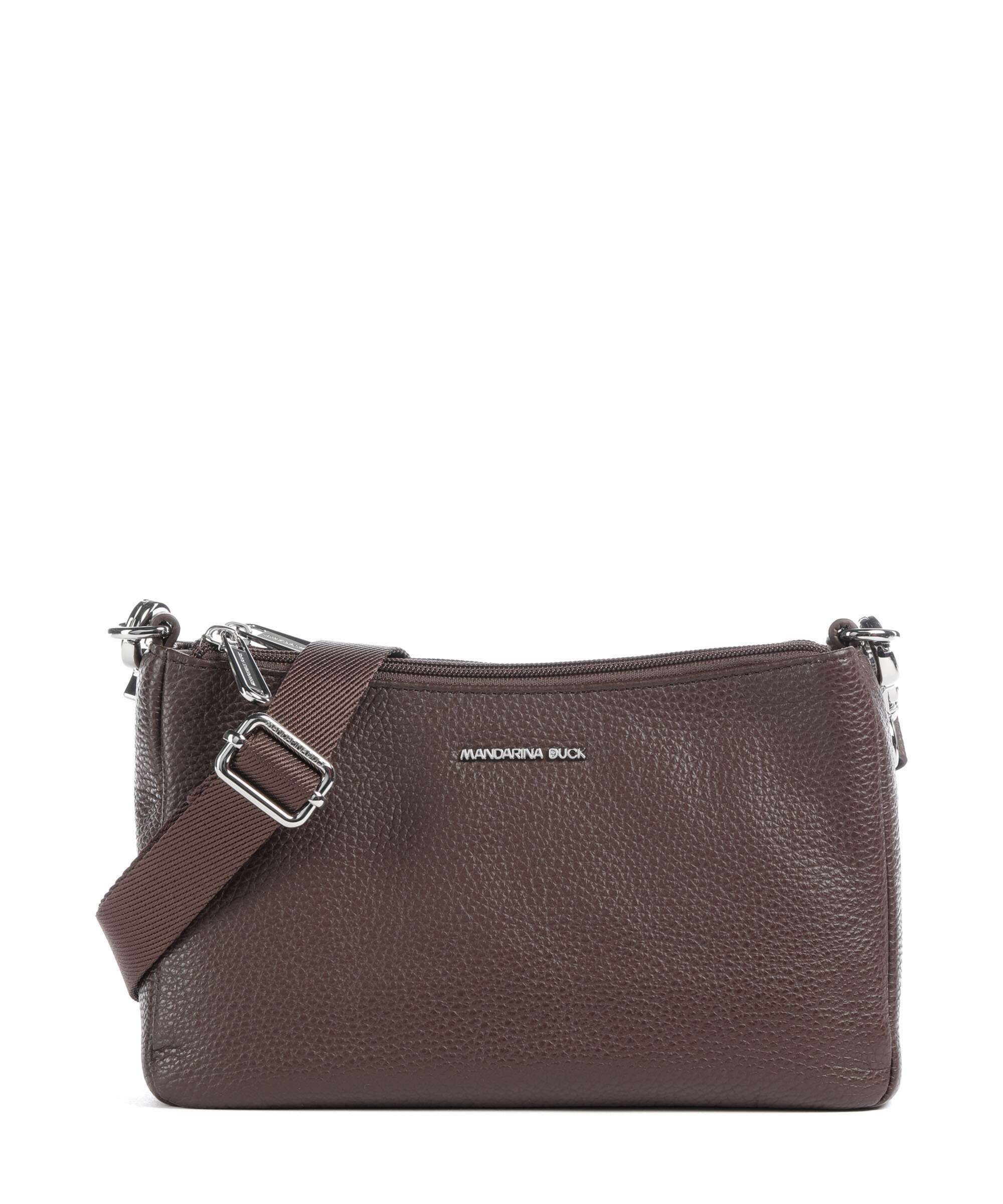 Mandarina Duck Mellow Leather Crossbody bag espresso