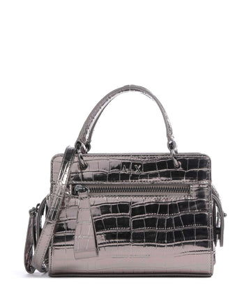 Armani Exchange Diane Mini Croco Crossover taske gunmetal