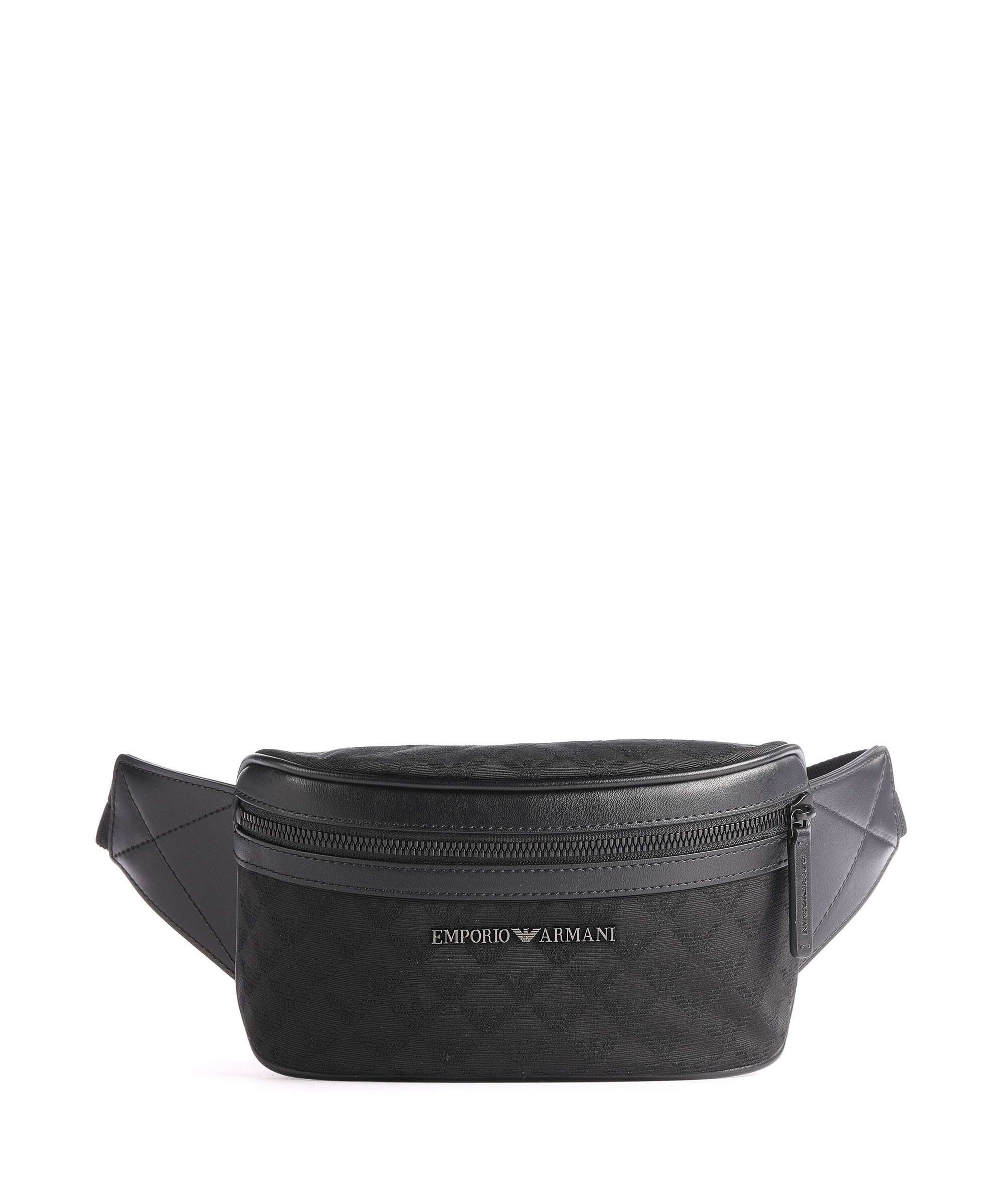 Emporio Armani Omnia Jacquard Belt bag black
