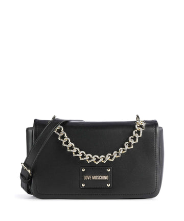 Love Moschino Strass Heart Chain Crossover taske nero