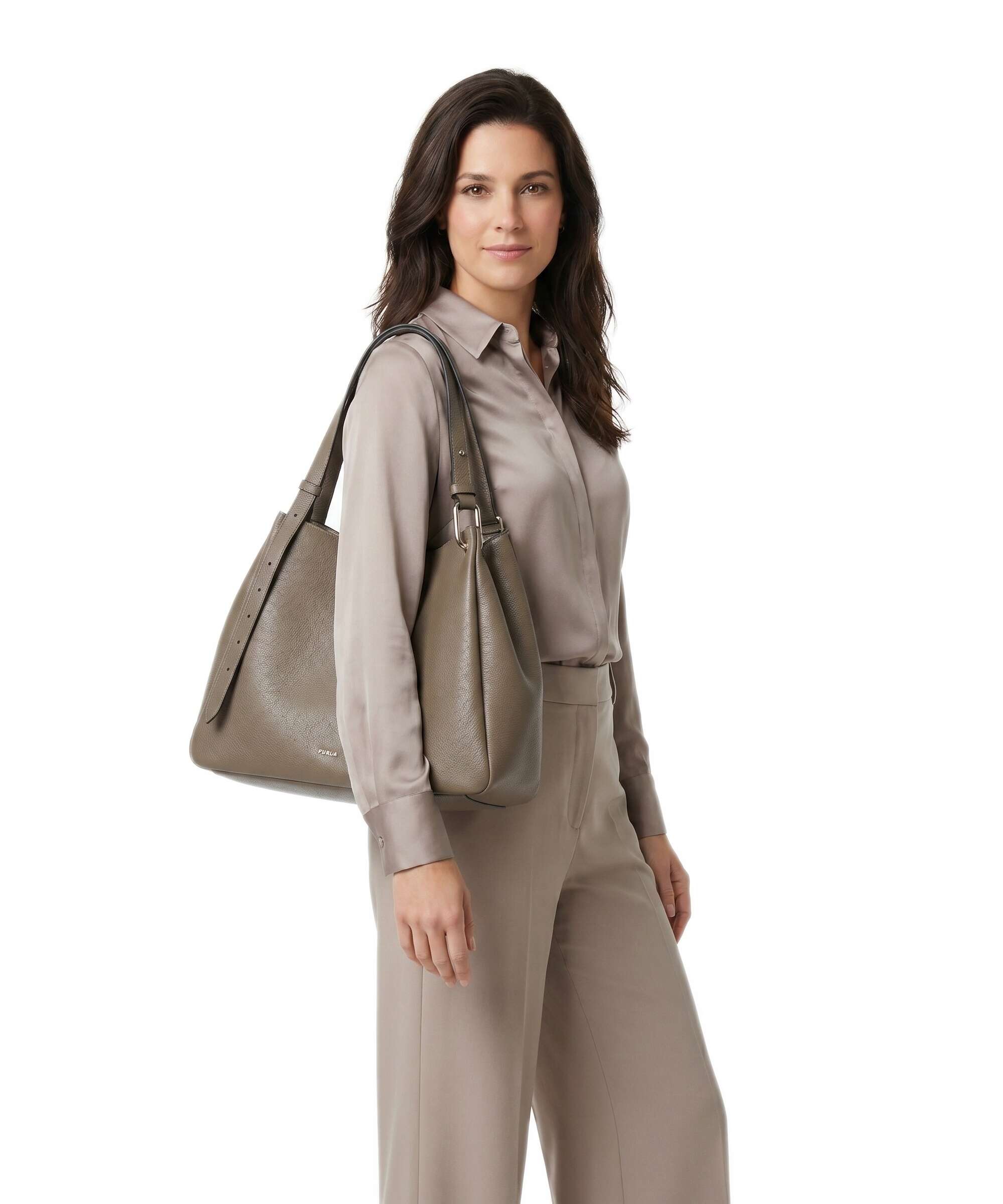 Furla Nuvola L Hobo bag muddy gray