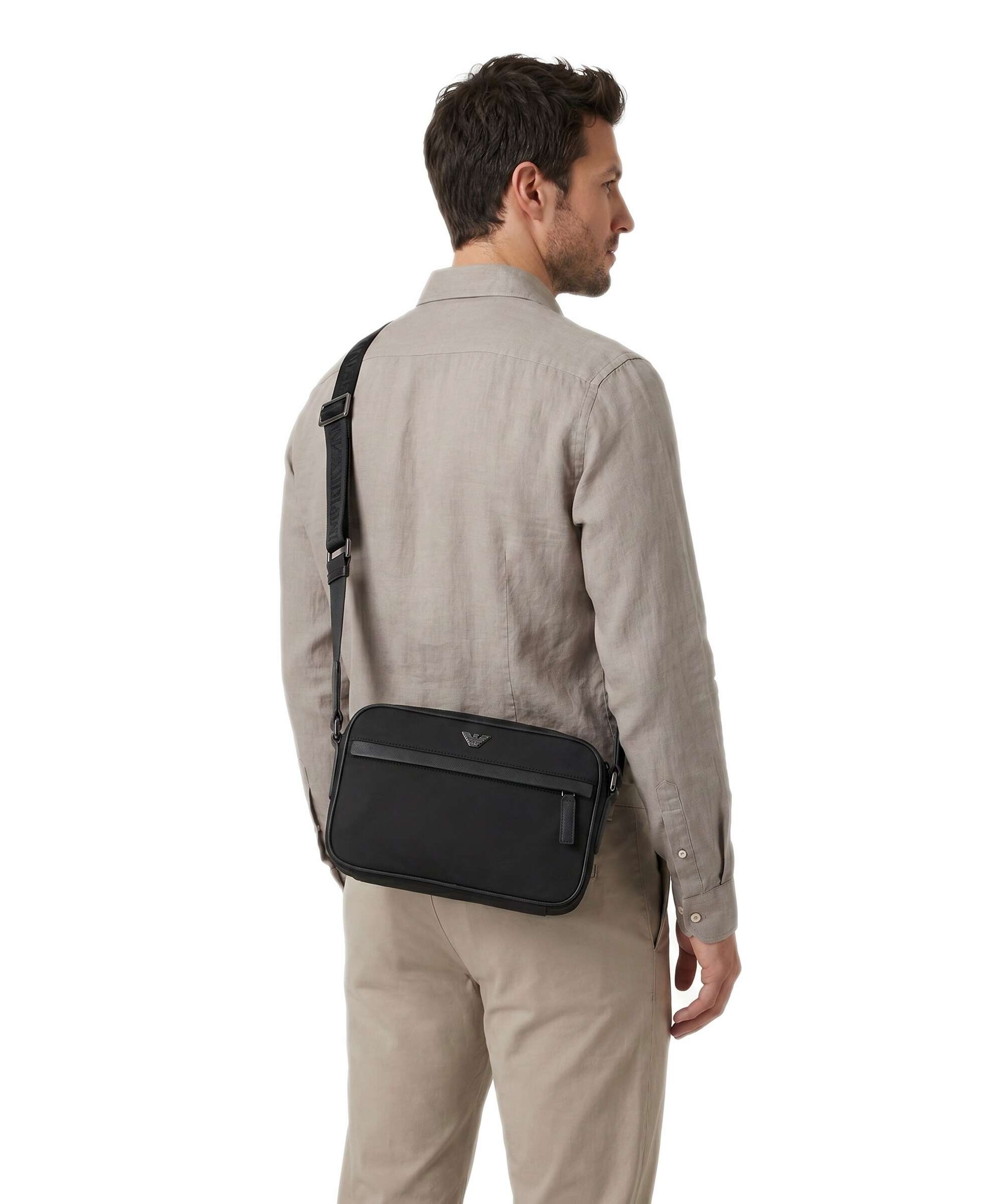Emporio Armani Nylon Recycled Crossbody bag black beauty