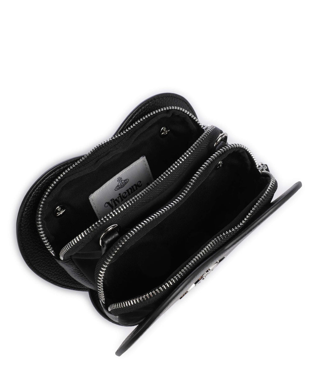 Vivienne Westwood Louise Heart Grain Crossbody bag black