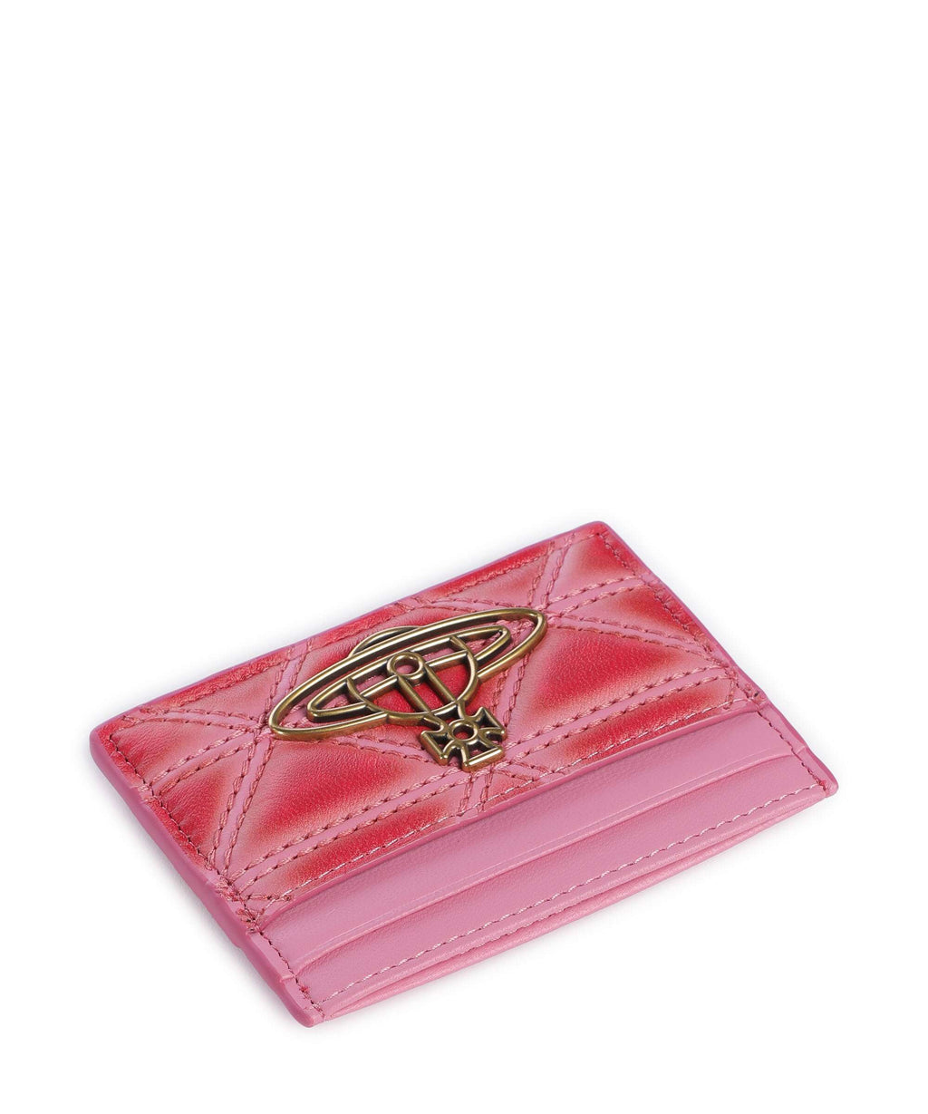 Vivienne Westwood Quilted Nappa Print Credit card holder pink/red