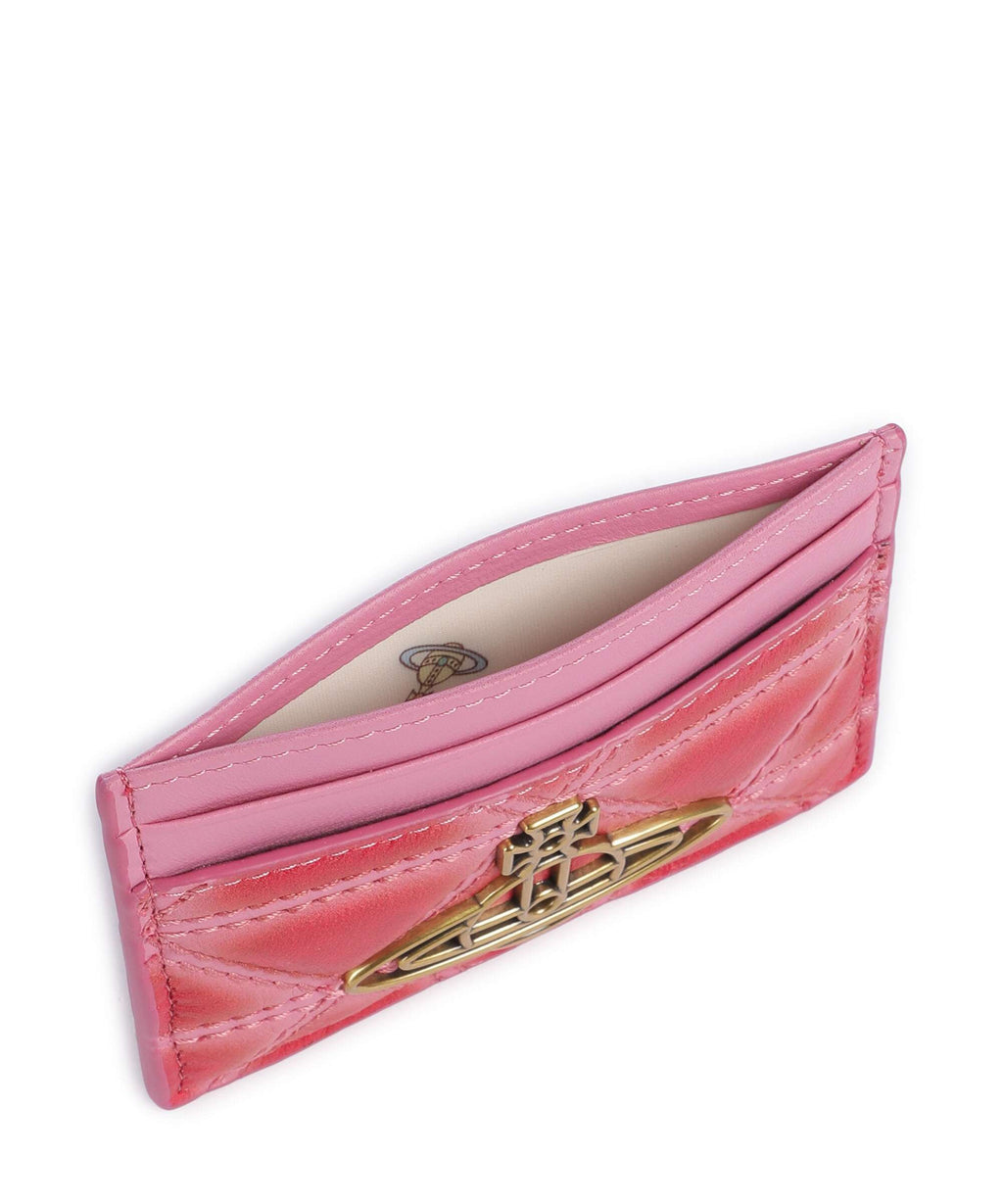 Vivienne Westwood Quilted Nappa Print Credit card holder pink/red
