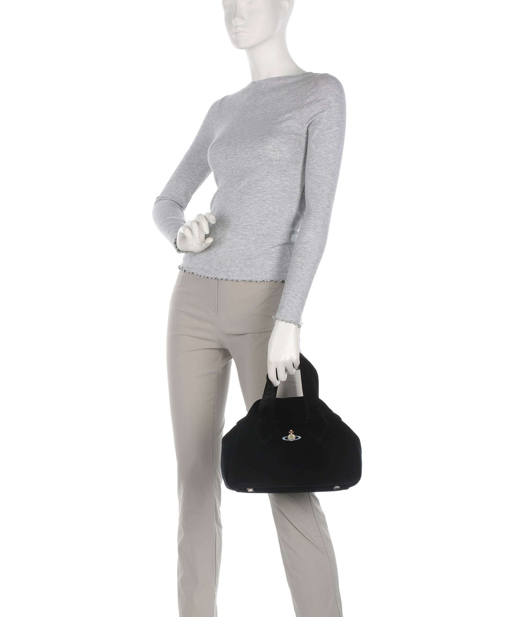 Vivienne Westwood Archive Velvet Medium Handbag black
