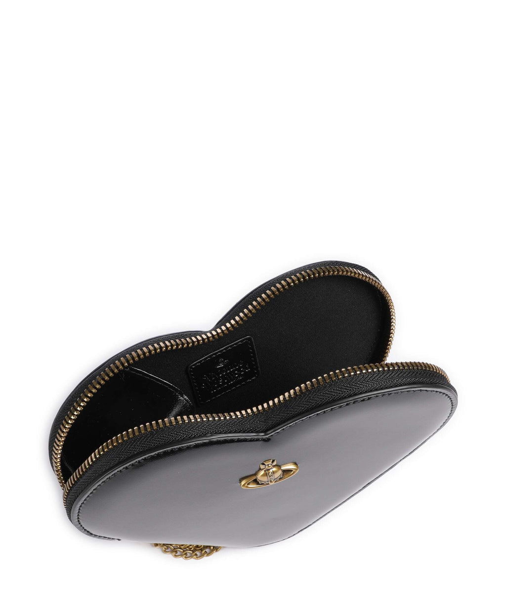 Vivienne Westwood Heart Shiny Patent Crossbody bag black
