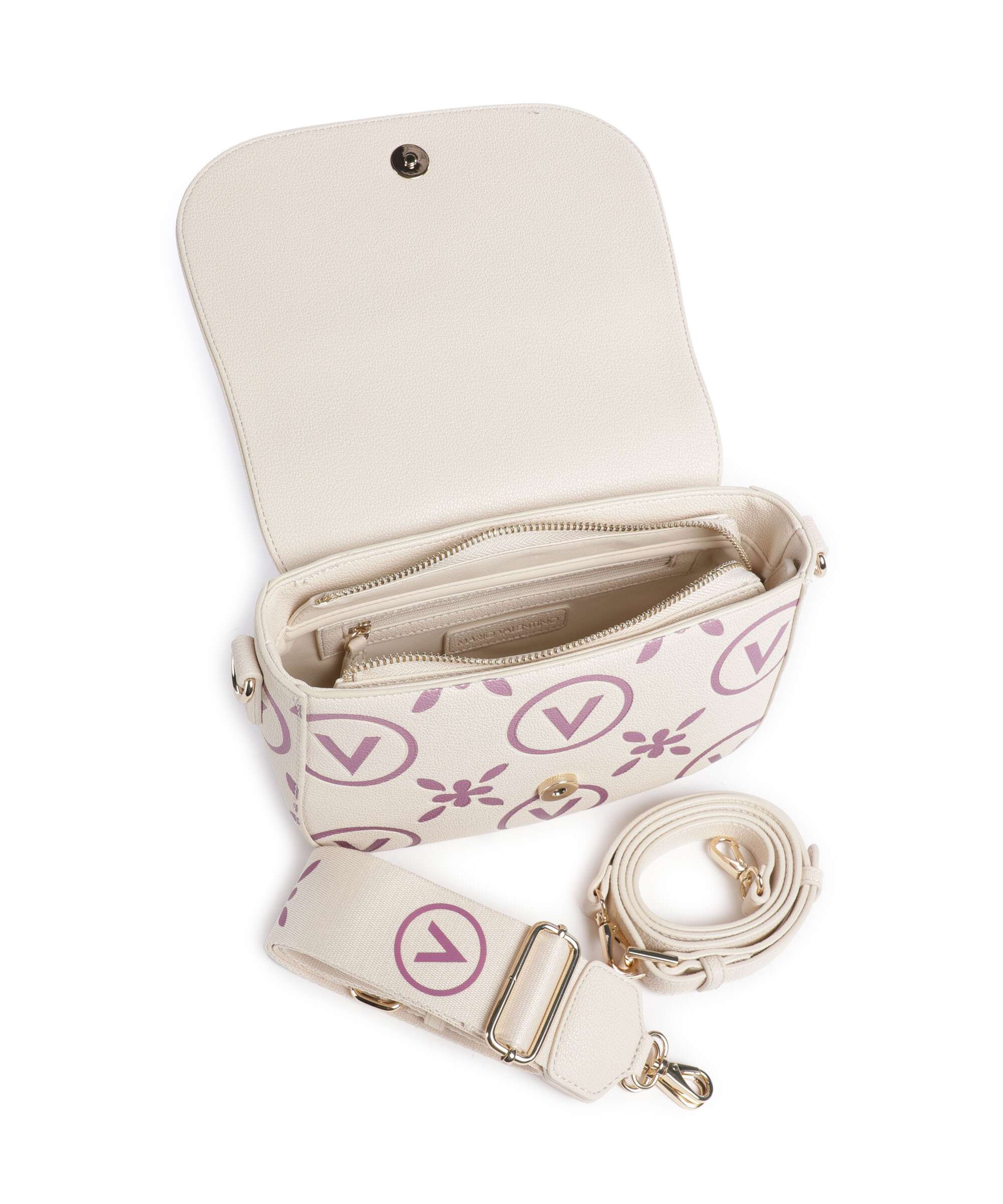 Valentino Bags Samba Re Print Crossbody bag ecru/rosa