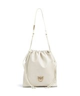 Pinko Classic Slouchy Bucket taske bianco seta/antique gold