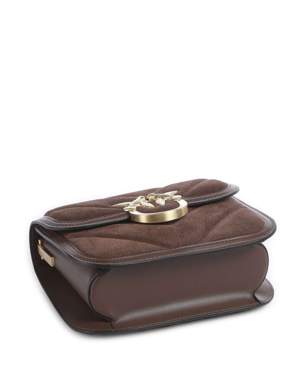 Pinko Love Box Crossbody bag marrone castano/matt gold