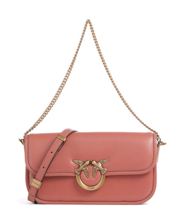 Pinko Love Box Baguette Skuldertaske marrone aragona/antique gold