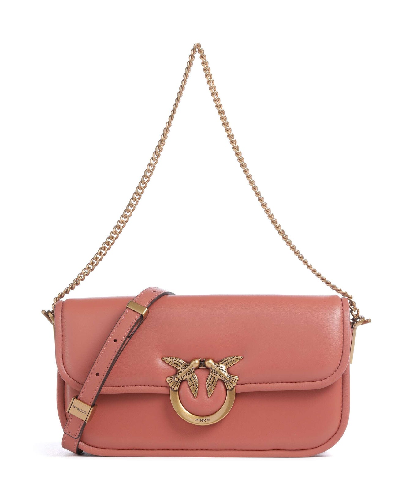 Pinko Love Box Horizontal Shoulder bag marrone aragona/antique gold