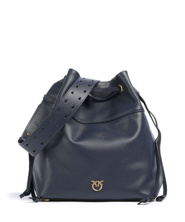 Pinko Secchiello Classic Bucket taske blu indaco ombroso/antique gold