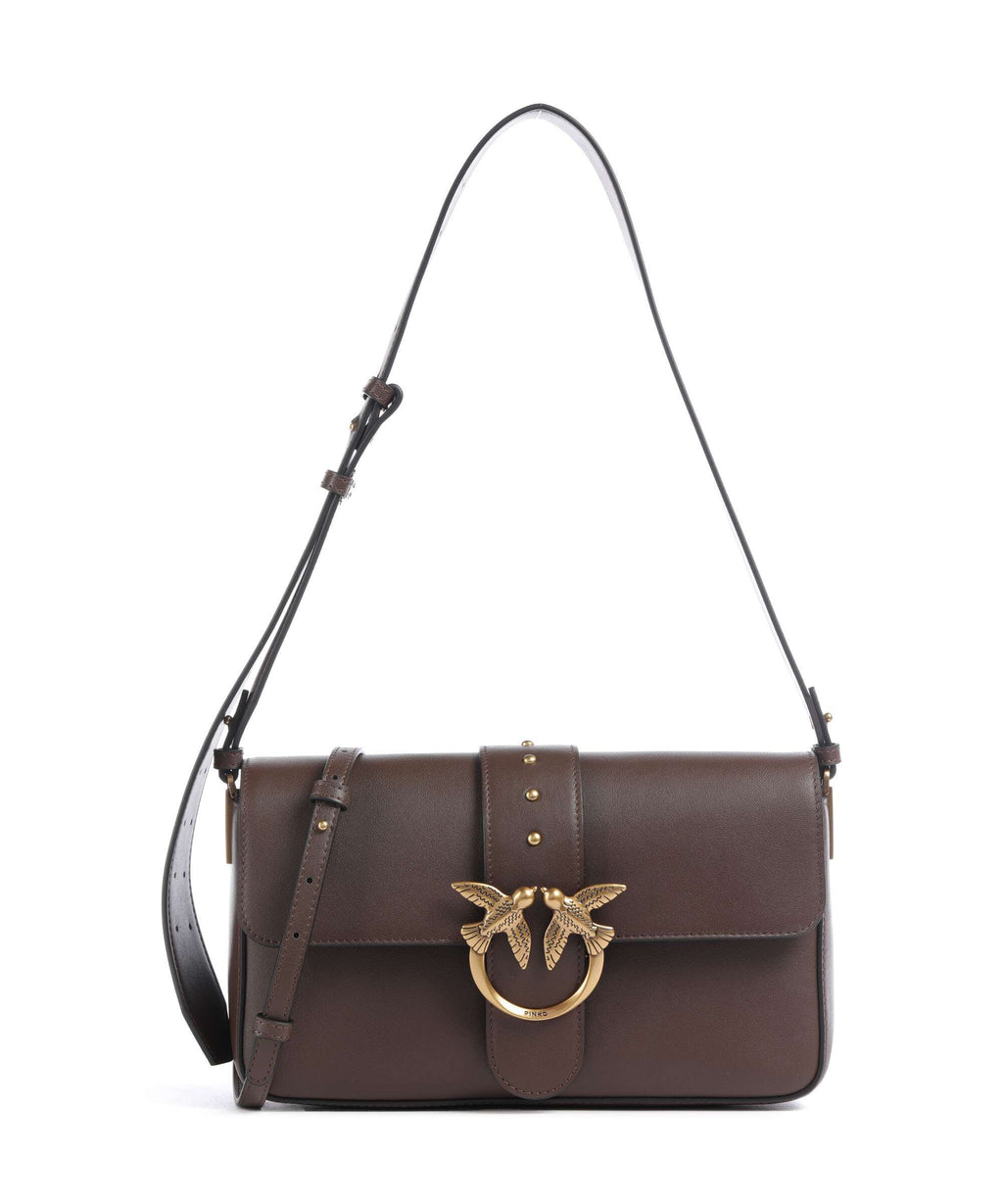 Pinko Love One Classic Slouchy Shoulder bag marrone castano/antique gold