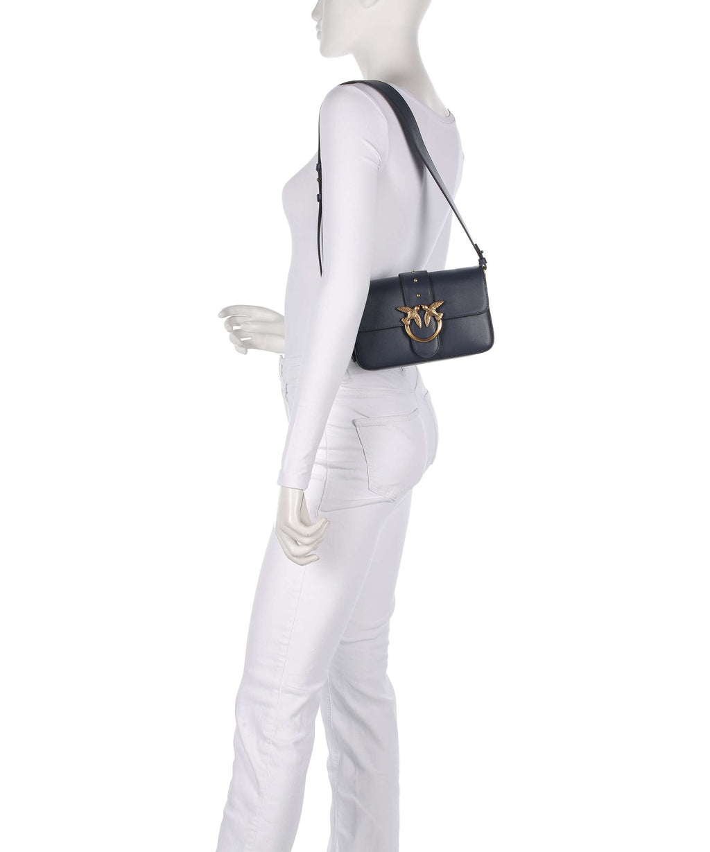 Pinko Love One Mini Slouchy Shoulder bag blu indaco ombroso/antique gold