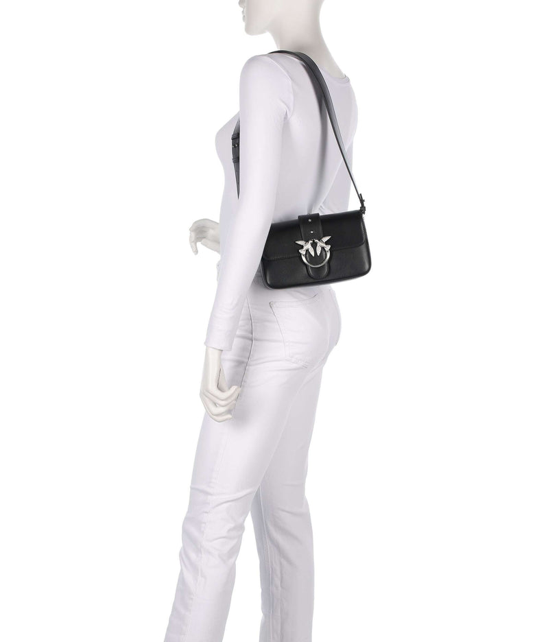 Pinko Love One Mini Slouchy Shoulder bag nero limousine/matt silver