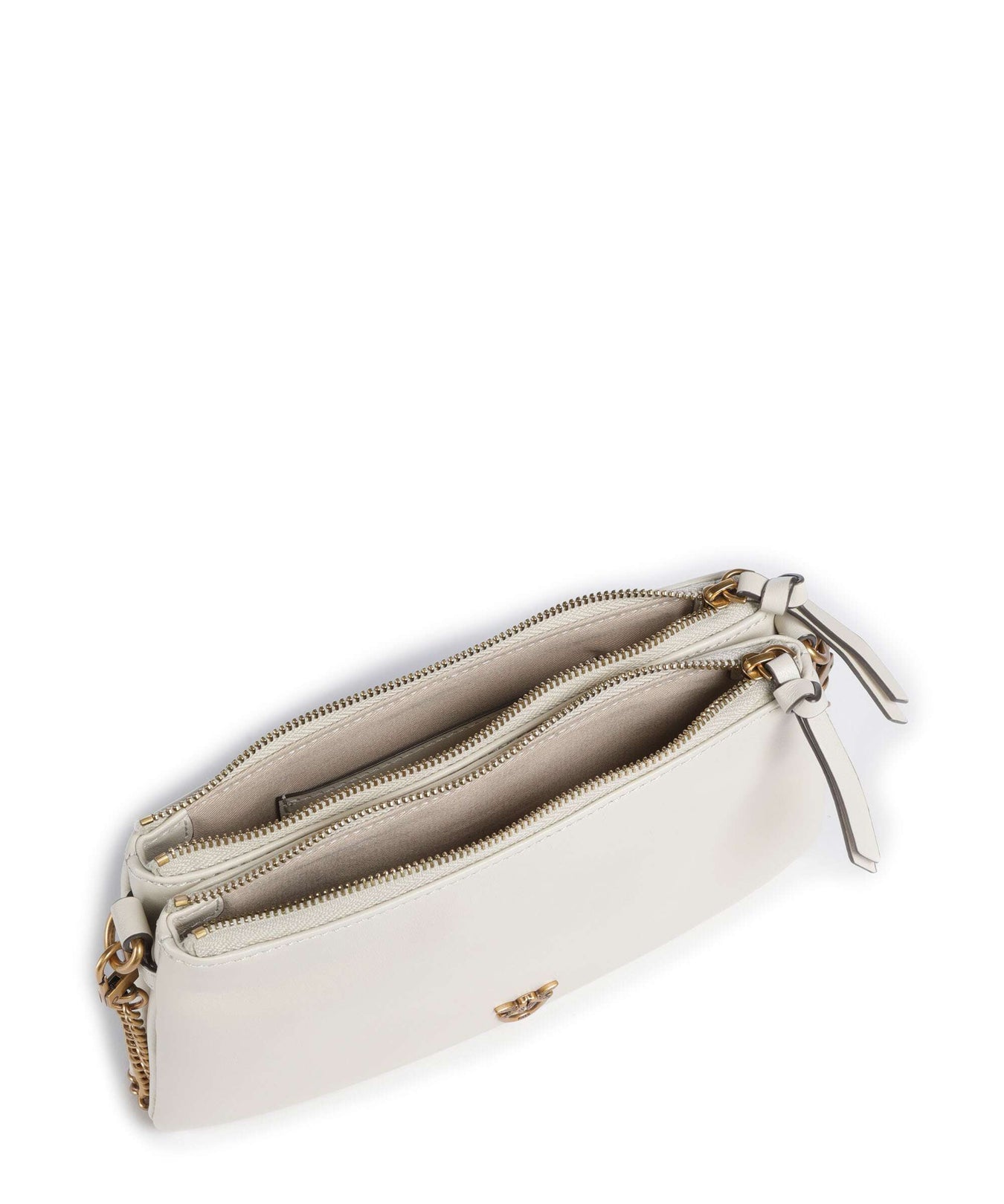 Pinko Double Mini Shoulder bag bianco seta/antique gold