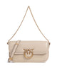 Pinko Love Box Baguette Skuldertaske beige/grigio fumo/antique gold