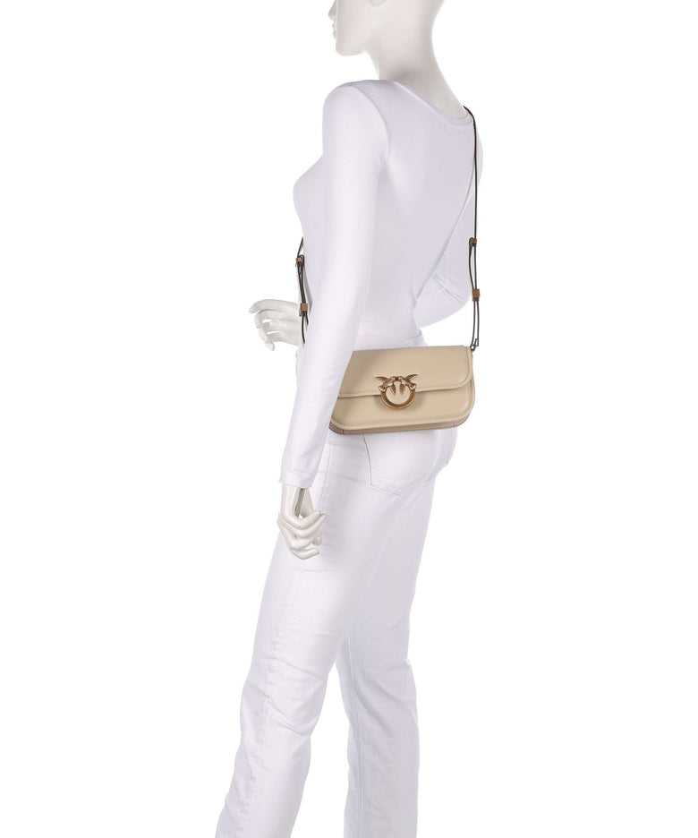 Pinko Love Box Baguette Shoulder bag beige/grigio fumo/antique gold