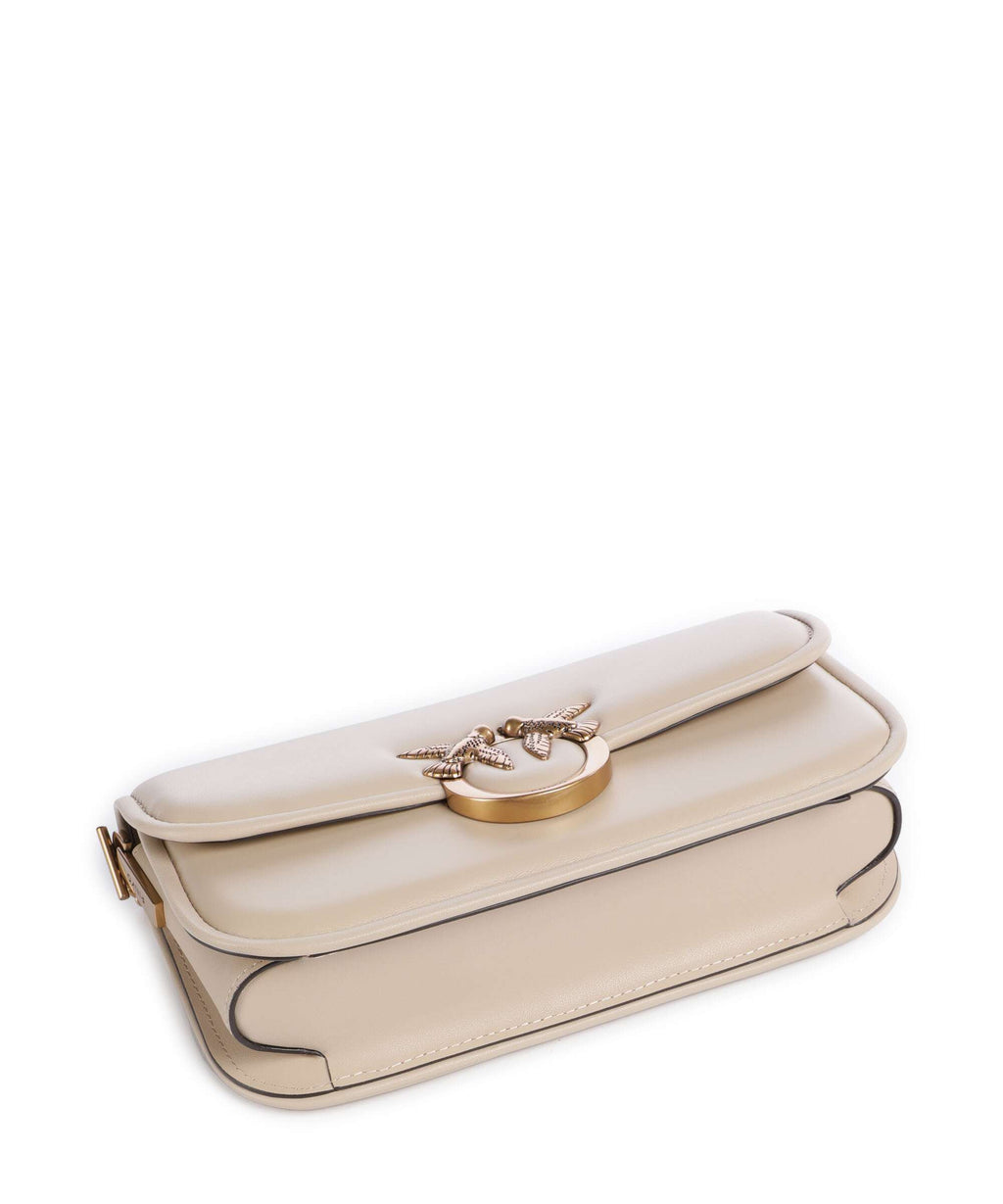 Pinko Love Box Horizontal Shoulder bag beige/grigio fumo/antique gold