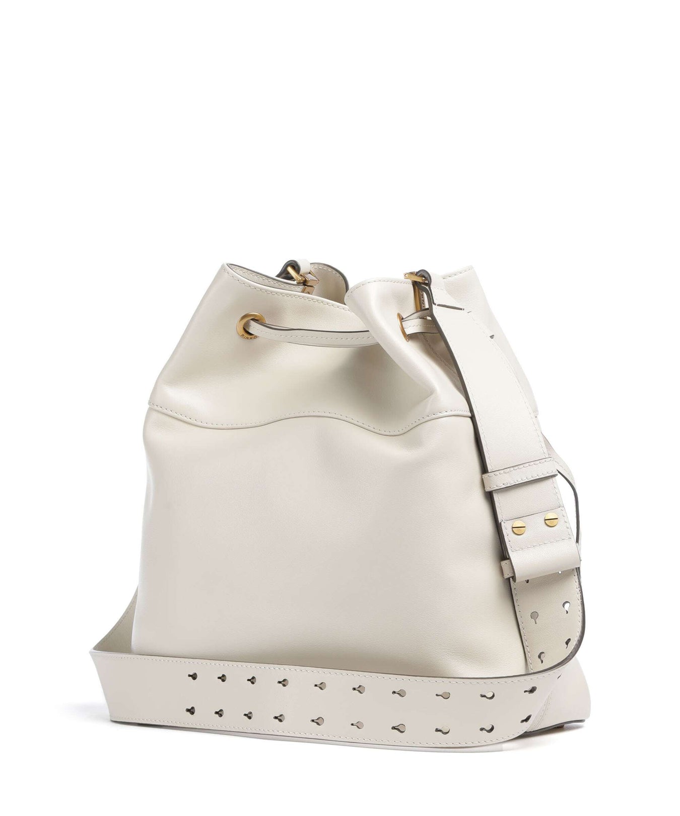 Pinko Secchiello Classic Bucket bag bianco seta/antique gold