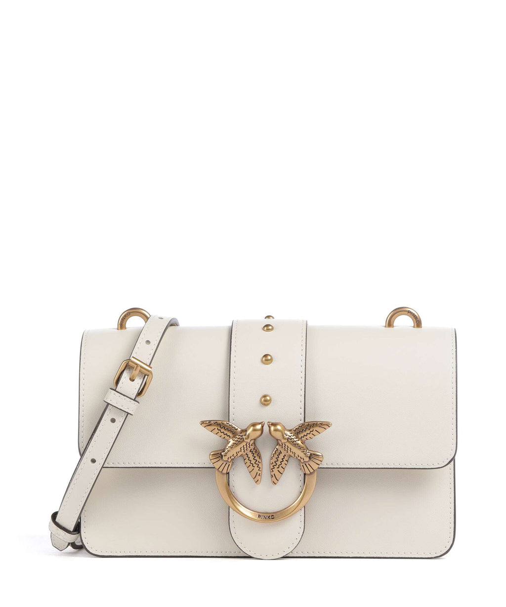 Pinko Love One Mini Crossbody bag bianco seta/antique gold