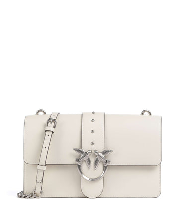 Pinko Love One Classic Crossover taske bianco seta/old silver