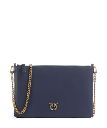 Pinko Flat Classic Crossover taske blu indaco ombroso/antique gold