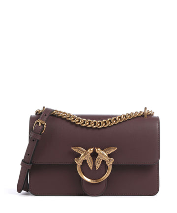 Pinko Love One Mini Skuldertaske cioccolato amaro/antique gold